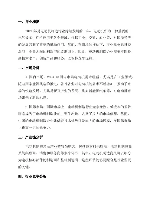 2024年电动机制造行业深度分析报告