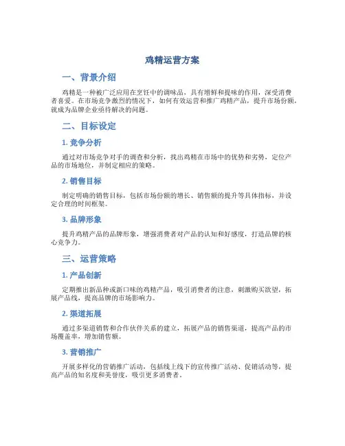 鸡精运营方案