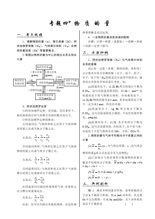 高考化学二轮复习专题四：物质的量