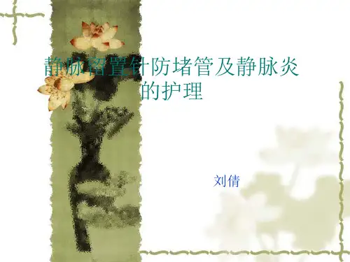 静脉留置针防堵管及静脉炎的预防与护理 课件