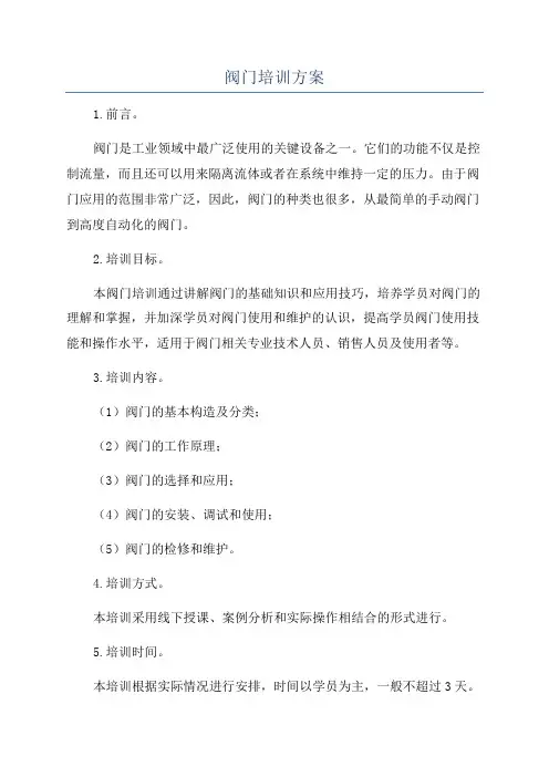 阀门培训方案