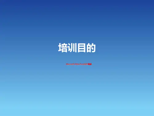 Microsoft Office Excel2003培训