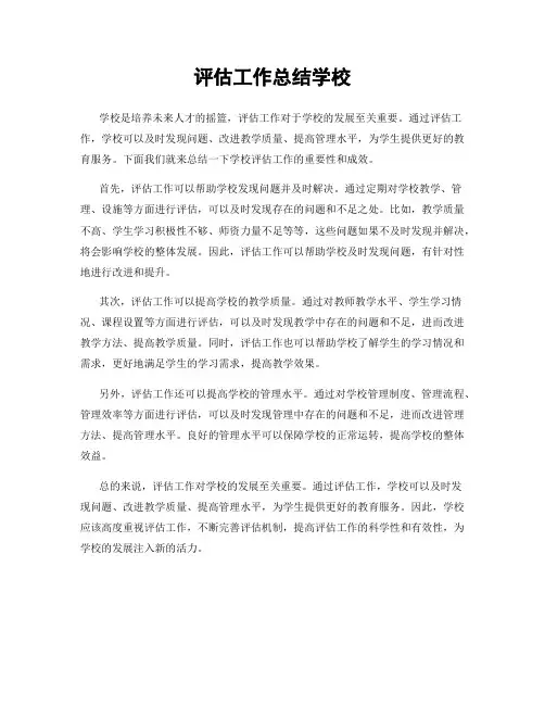评估工作总结学校
