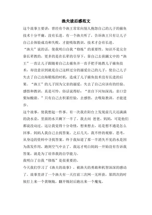 渔夫读后感范文
