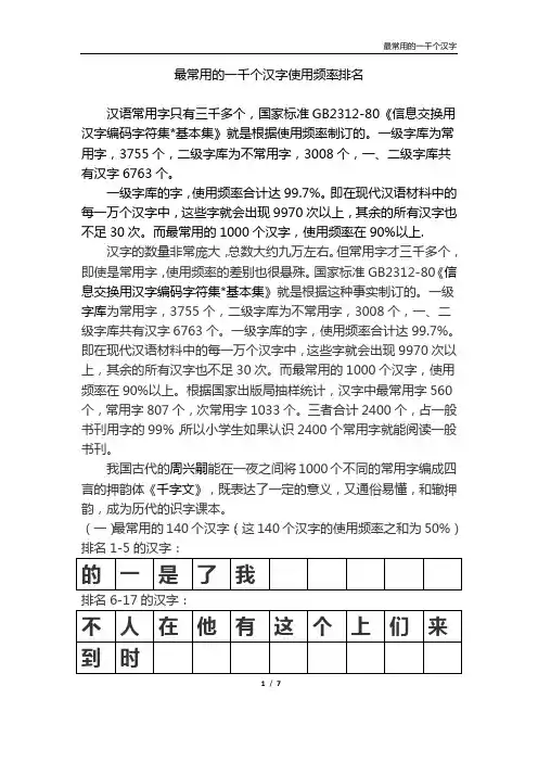 最常用的1000个汉字(小篆表)
