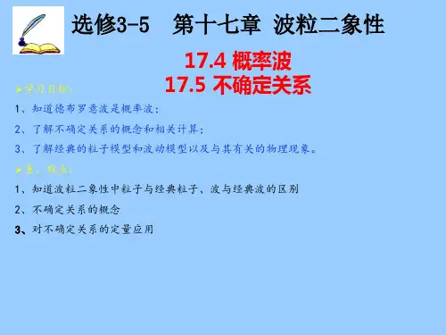 概率波175不确定关系课件-高二下学期物理人教版选修3-5