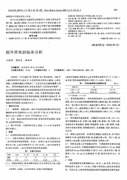 院外猝死的临床分析