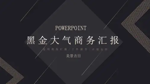 精致黑金工作汇报通用PPT模板