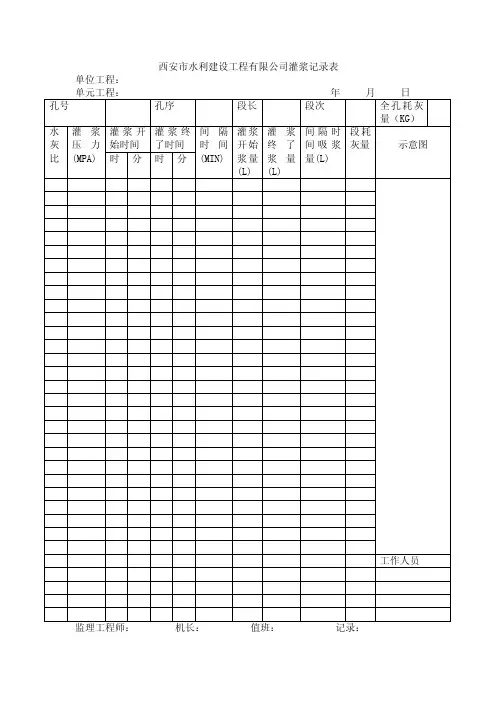 灌浆记录表——精选推荐