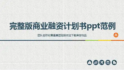 完整版商业融资计划书ppt范例