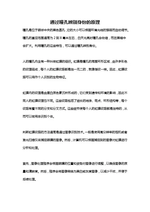 通过瞳孔辨别身份的原理