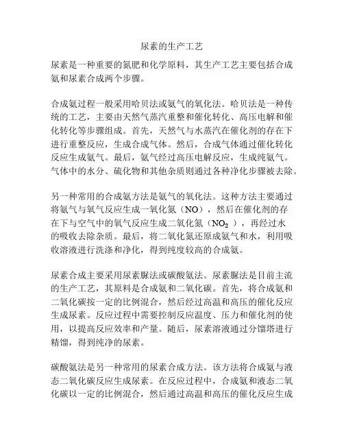 尿素的生产工艺