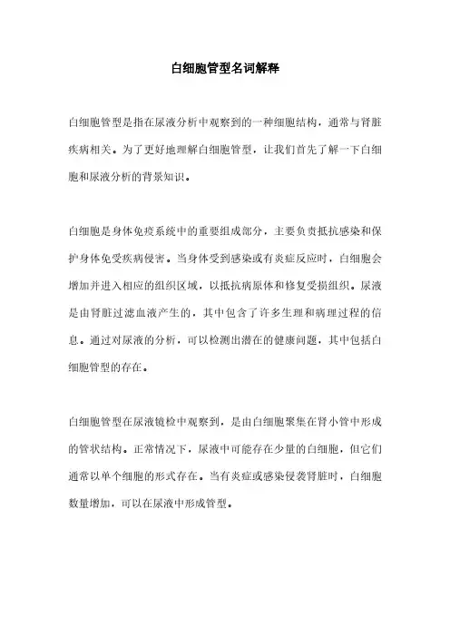 白细胞管型名词解释