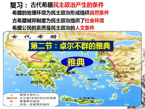 6.2卓尔不群的雅典课件—高中历史人民版必修一