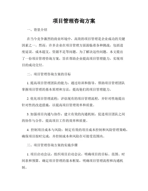 项目管理咨询方案