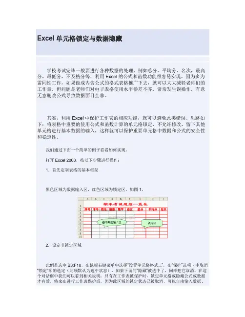 Excel单元格锁定与数据隐藏解读