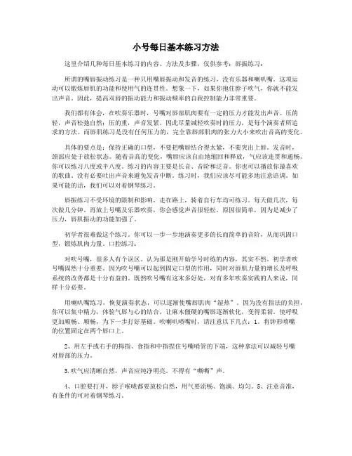 小号每日基本练习方法
