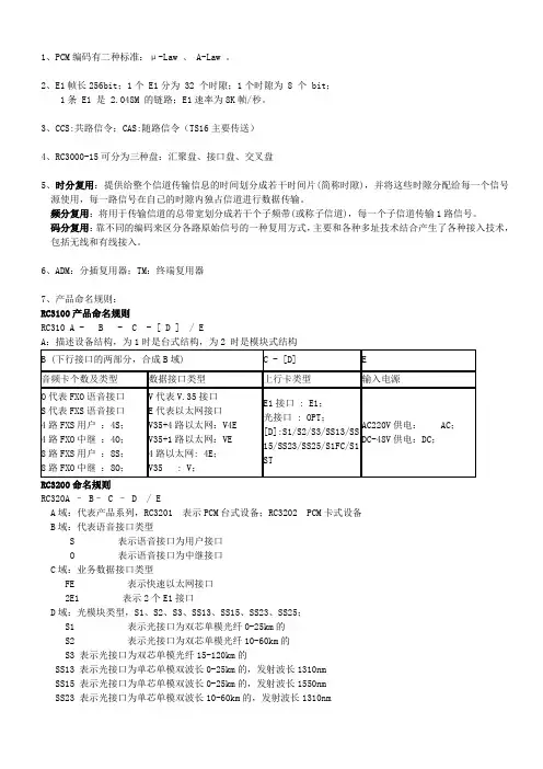 PCM基本知识及题目