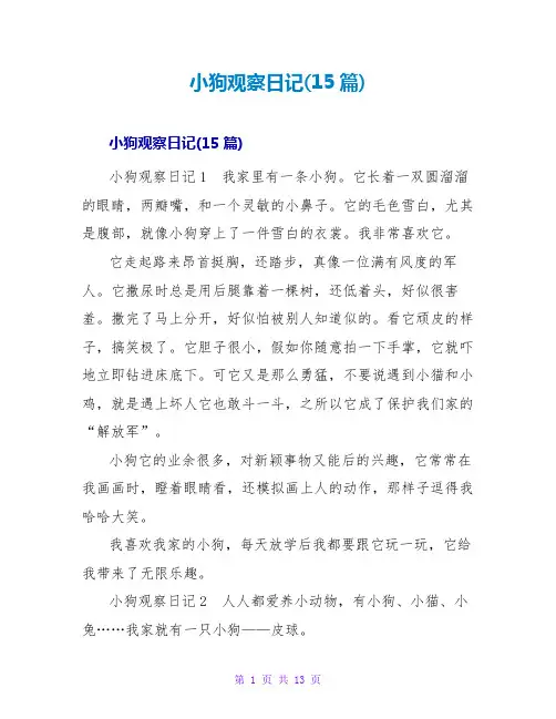 小狗观察日记(15篇)