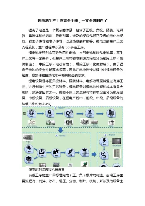 锂电池生产工序完全手册，一文全讲明白了
