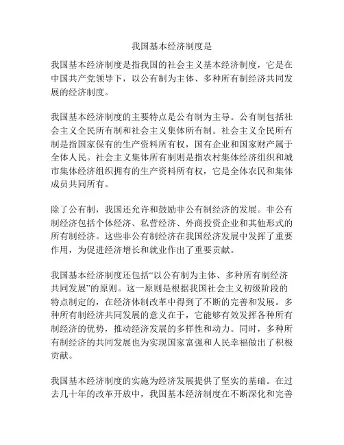 我国基本经济制度是