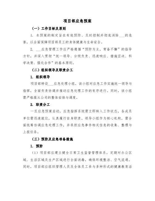 项目部应急预案（三篇）