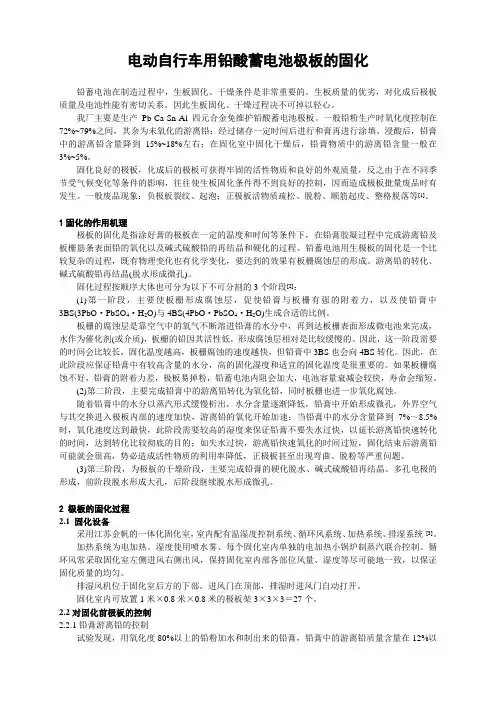 电动自行车用铅酸蓄电池极板的固化(精品文档)