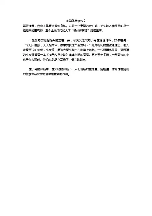 小学体育馆作文