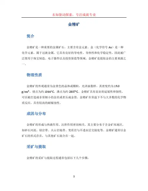 金精矿文档