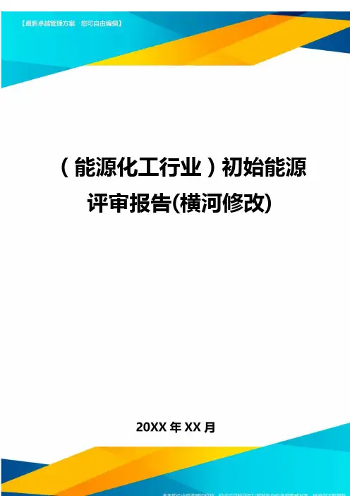 (能源化工行业)初始能源评审报告(横河修改)