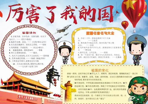 【优选word模板】厉害了我的国之爱国小报手抄报Word模板
