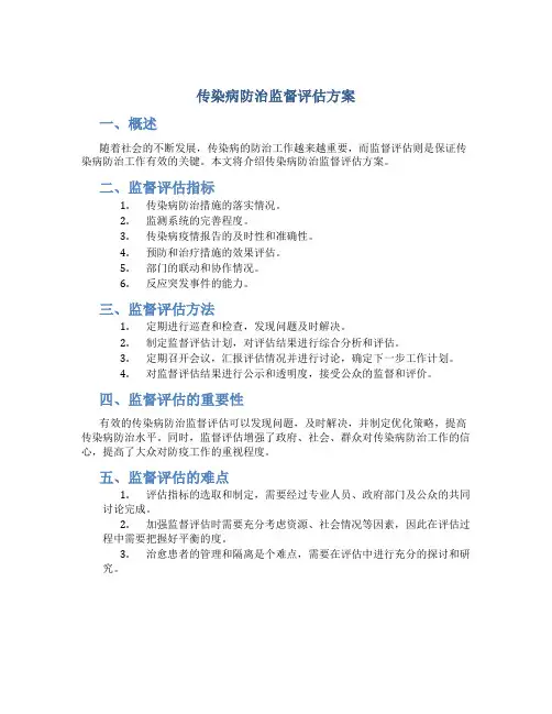 传染病防治监督评估方案