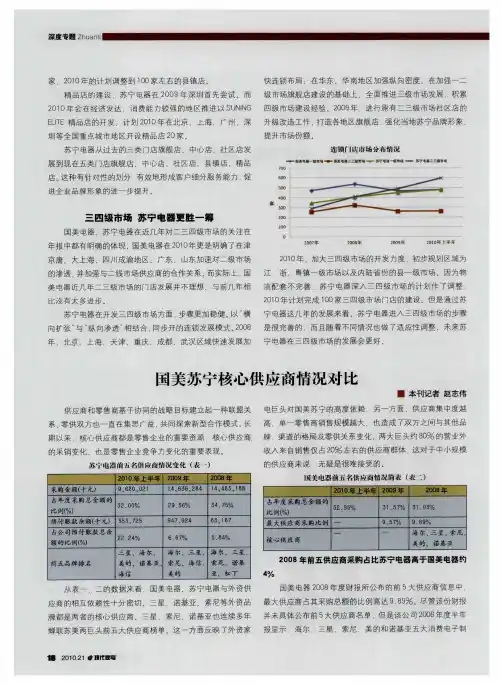 国美苏宁核心供应商情况对比