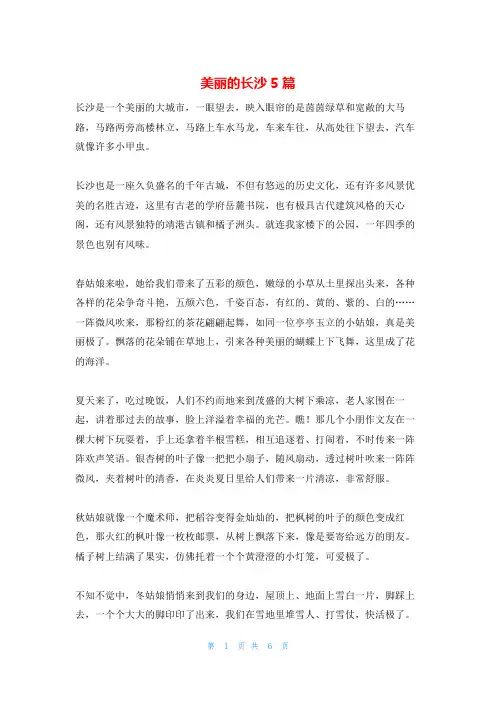 美丽的长沙5篇