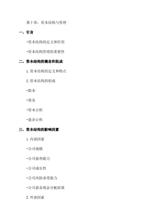2024年CPA财管思维导图-第十章