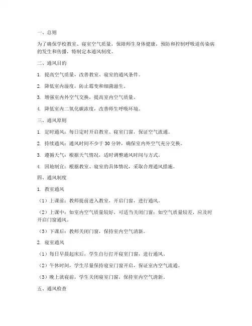 学校教室_寝室通风制度