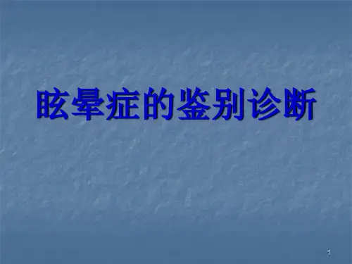 眩晕鉴别ppt课件