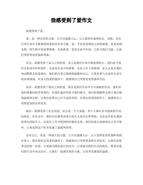 我感受到了爱作文