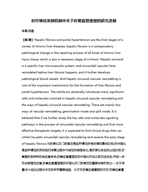 肝纤维化发病机制中关于肝窦血管重塑的研究进展