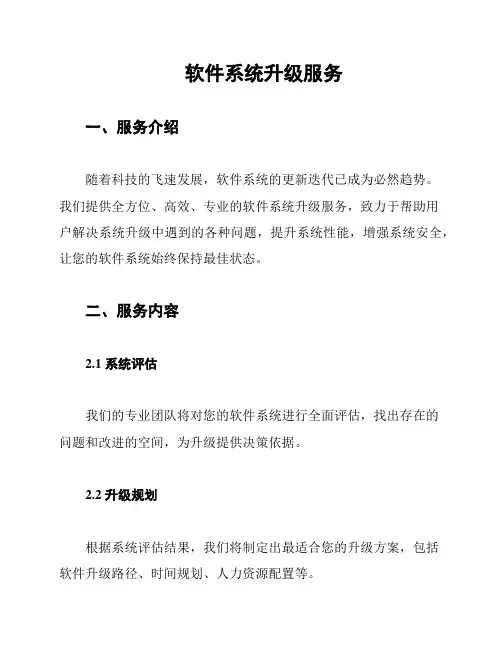 软件系统升级服务