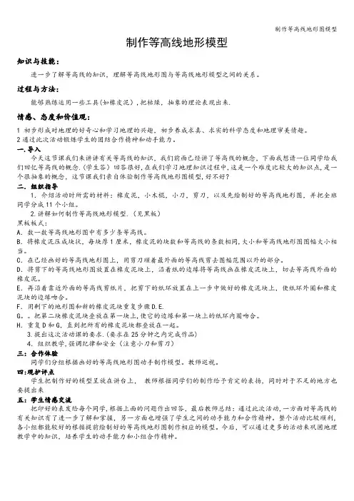 制作等高线地形图模型