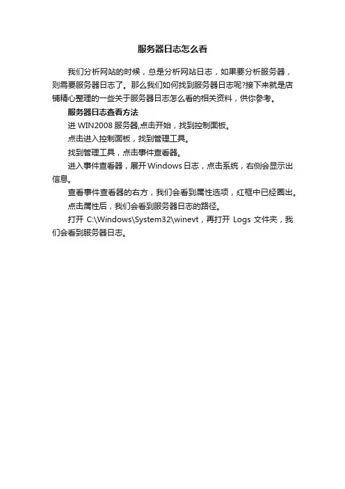 服务器日志怎么看