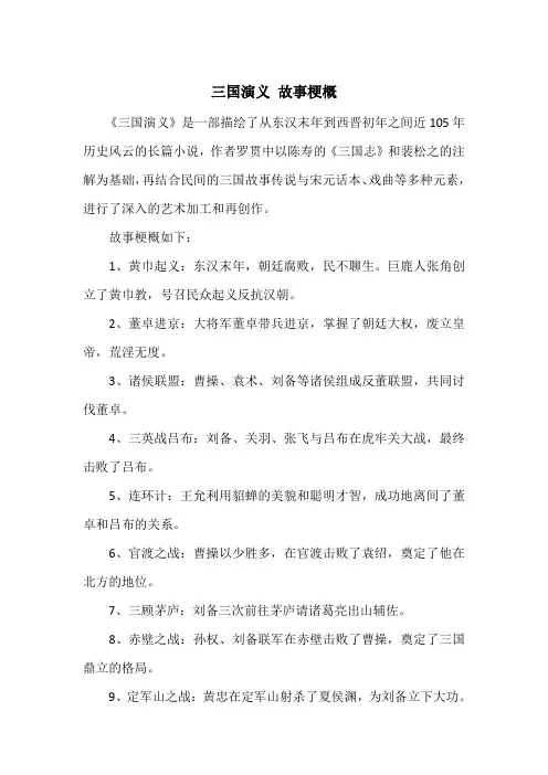 三国演义 故事梗概