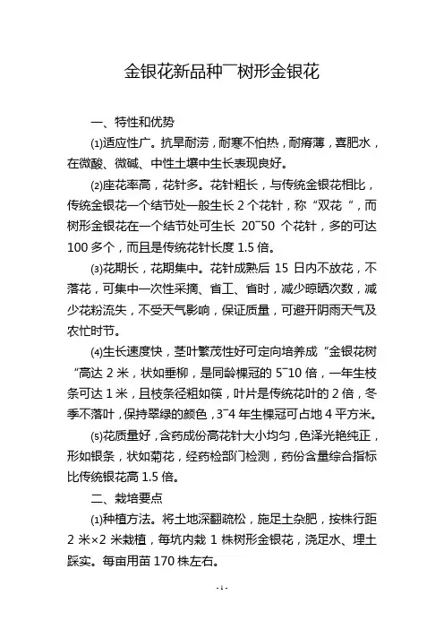 金银花新品种――树形金银花