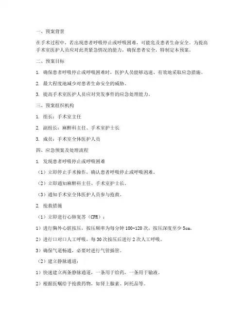 手术停气应急预案
