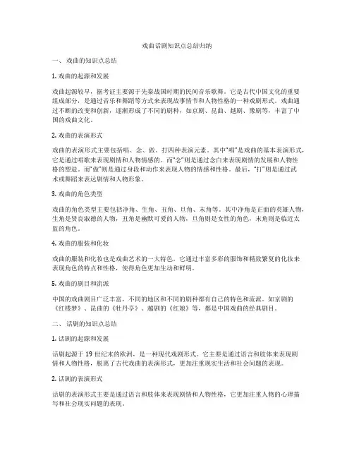 戏曲话剧知识点总结归纳