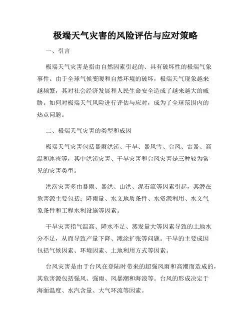 极端天气灾害的风险评估与应对策略