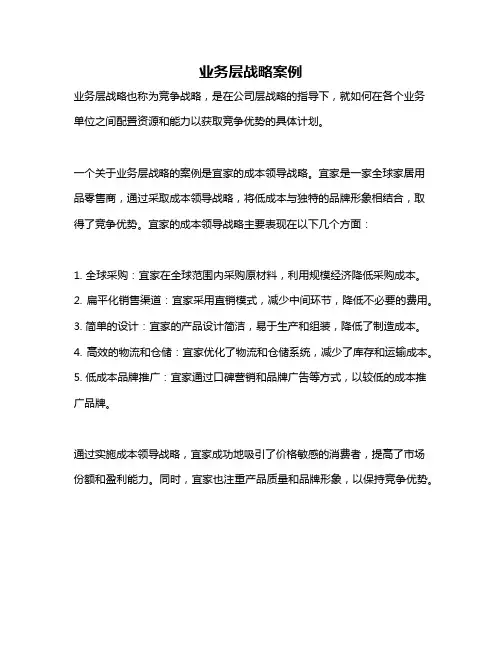 业务层战略案例