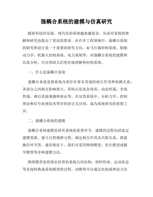 强耦合系统的建模与仿真研究