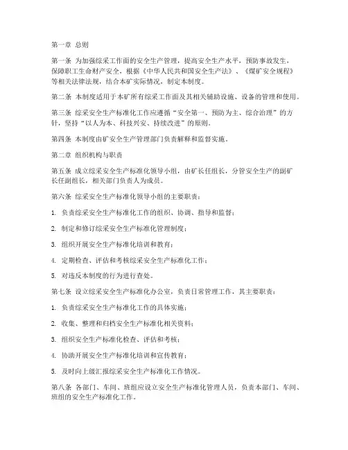 综采安全生产标准化制度